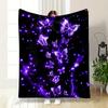 Purple Glowing Butterflies Blanket Bedroom Blanket for Livingroom Couch Lunch Break Soft Throw for Friend's Festival Gift