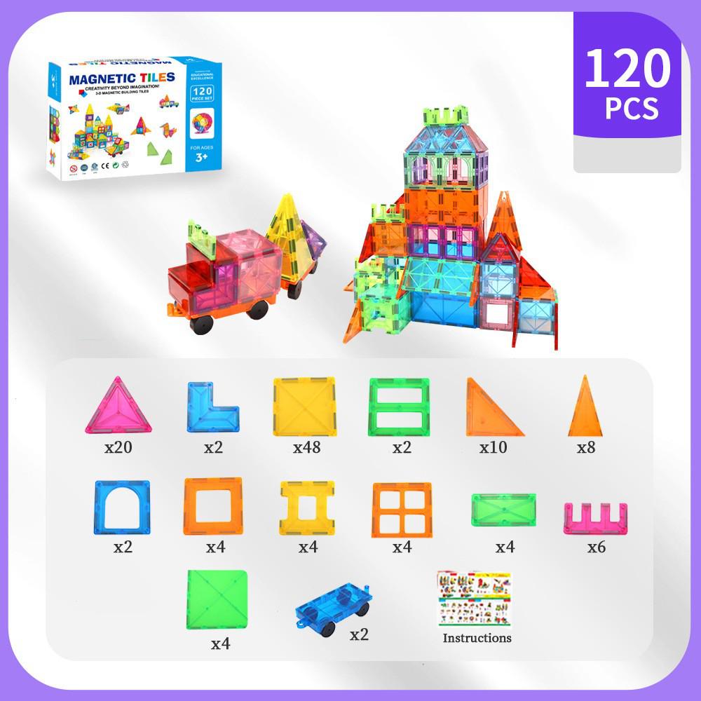 2025 Magnetic Building Blocks: Strong Magnet City Light & Shadow Architecture Stained Glass Tiles