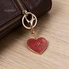 Sparkling Heart Pendant Iced-Out Love Keychain for Backpacks, Rhinestone Car Shiny Bag Accessory Key Ring Pendant, Schoolbag Handbag Charm Decoration