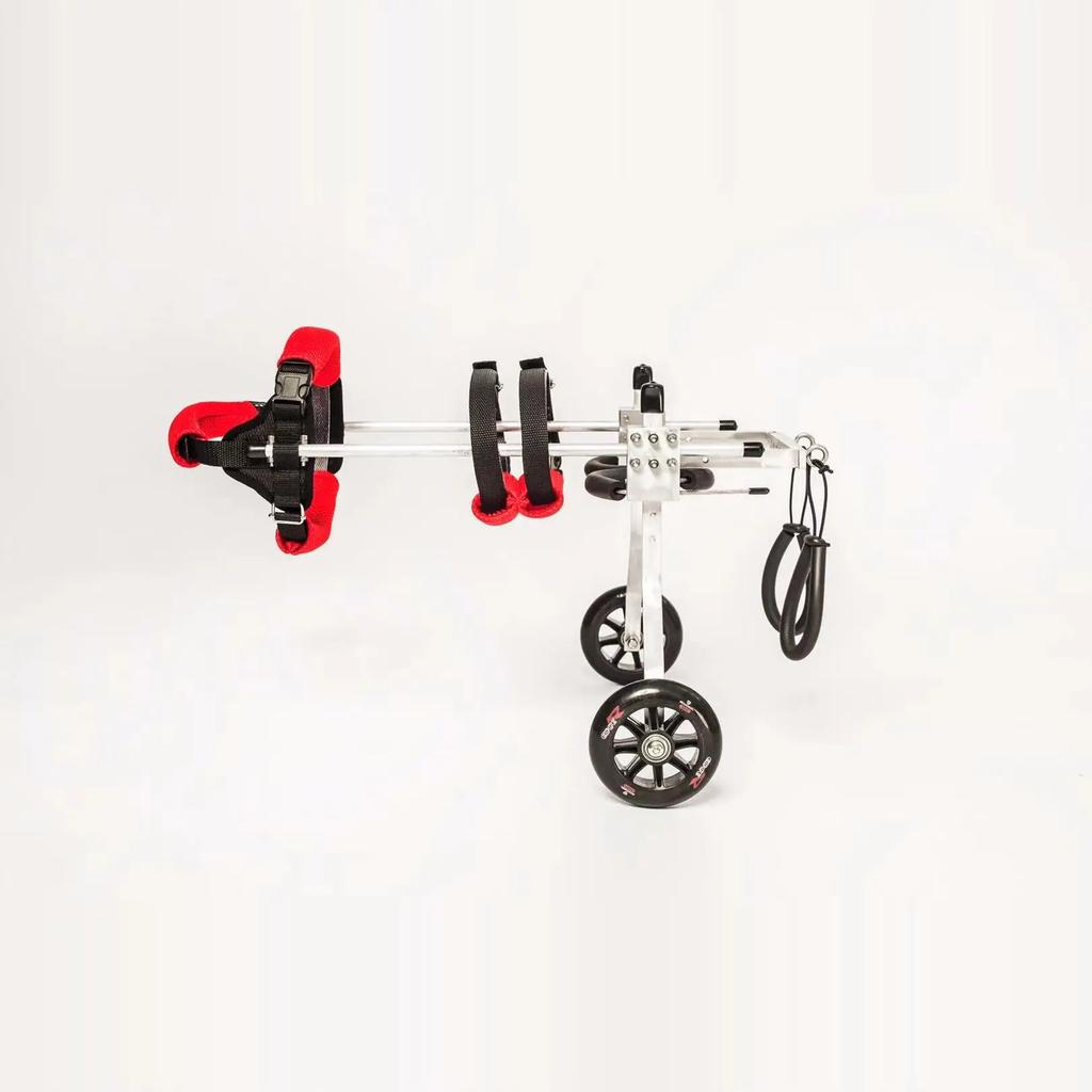 Adjustable Pet Wheelchair for Hind Limb Paralysis Aluminum Alloy Scooter with Soft Padded Harness Rehabilitation Aid for Cat/Dog