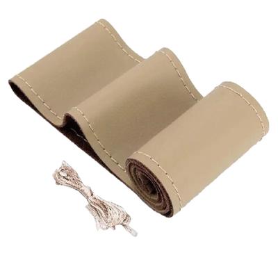 Car Steering Wheel Cover Braided PU Leather Thin Steering Wheel Cover Hand Sewing Diameter