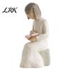 3D Printed Reading Sculpture Angel Book Statue, Resin Desk Decor for Lovers, Lover Decoration Young Girl Figurine Bookshelf, Healing Atmosphere