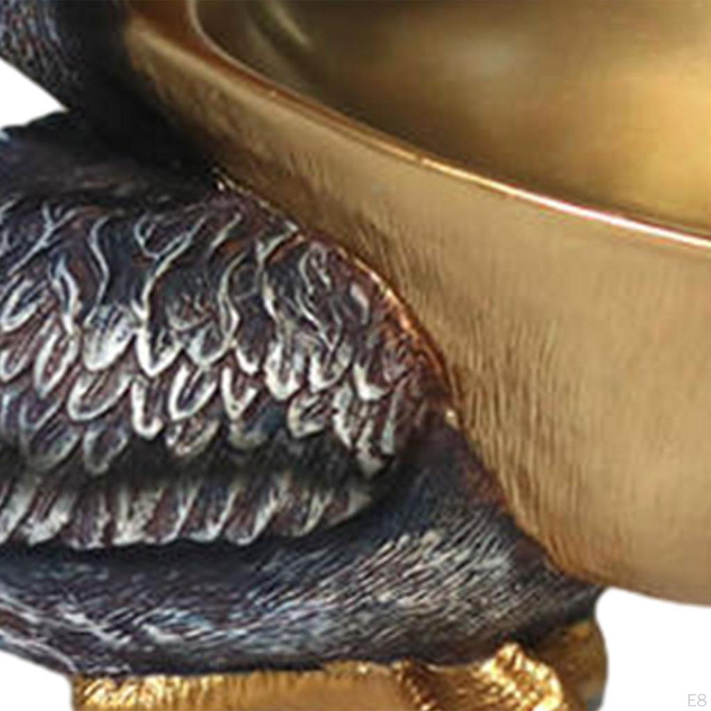 Figurine Pélican Sculpture d'Animal Moderne Créatif Ornement de Bureau Plateau de Rangement de Bureau pour Salle à Manger