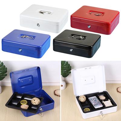 With Lock And 2 Keys Fireproof Cash Safe Box Anti-theft Shockproof Secure Multi Compartments Storage