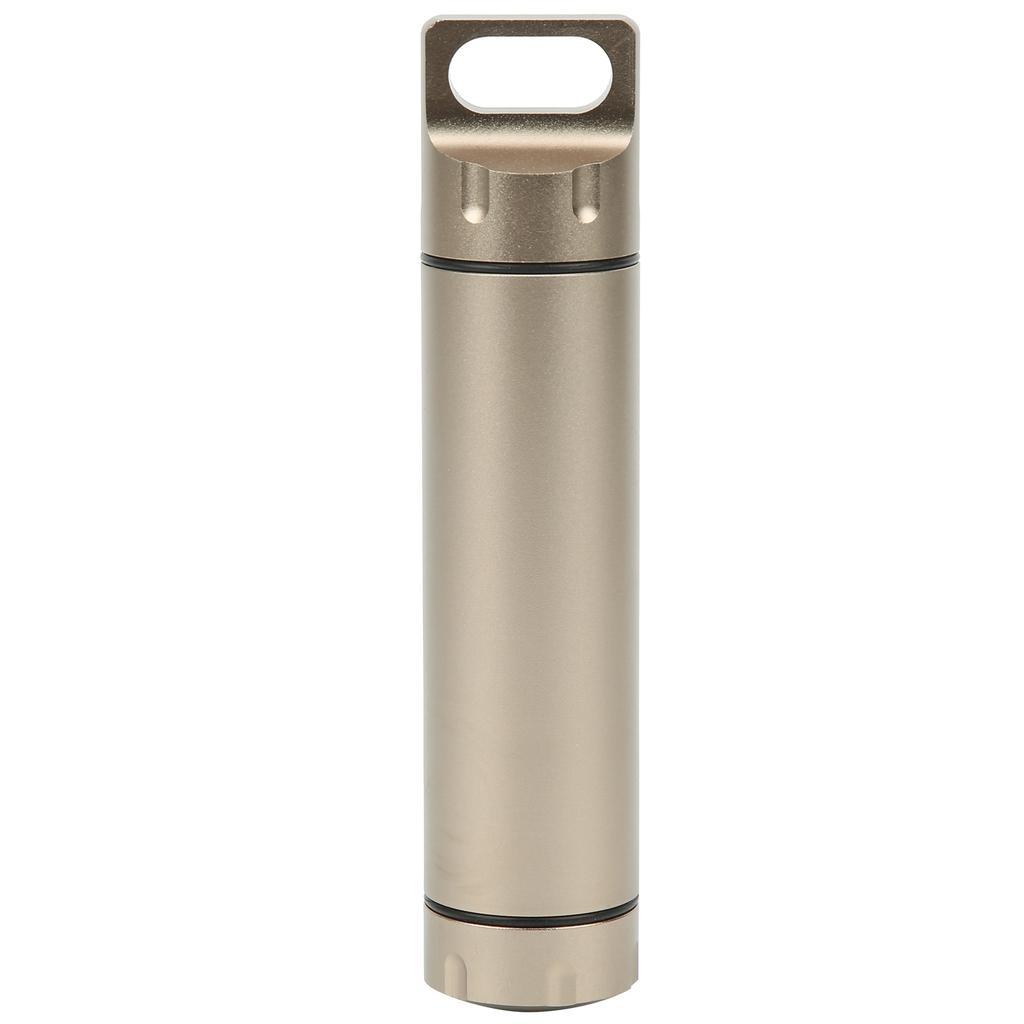 Aluminum Alloy Waterproof Drug Case Outdoor Survival Storage Container Dry Bottle LSand Color