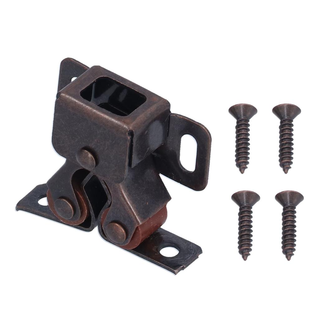 30 Set Stainless Steel Double Roller Catch Cabinet Latches Self Elastic Magnetic Damping Buffer