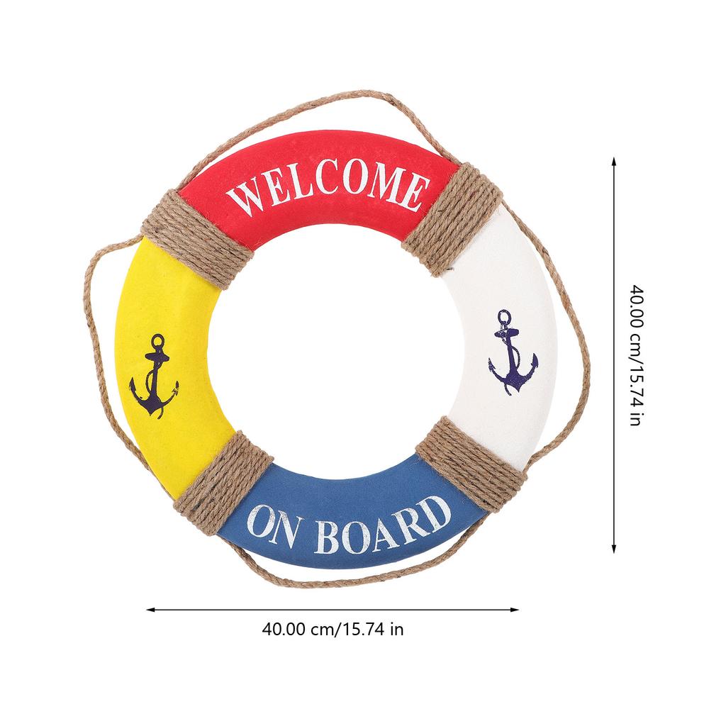 1Pcs Hanging Lifebuoy Mediterranean Style Decoration 30Cm Red Yellow Door Sign for Cafe Restaurant Bar Festival Decoration