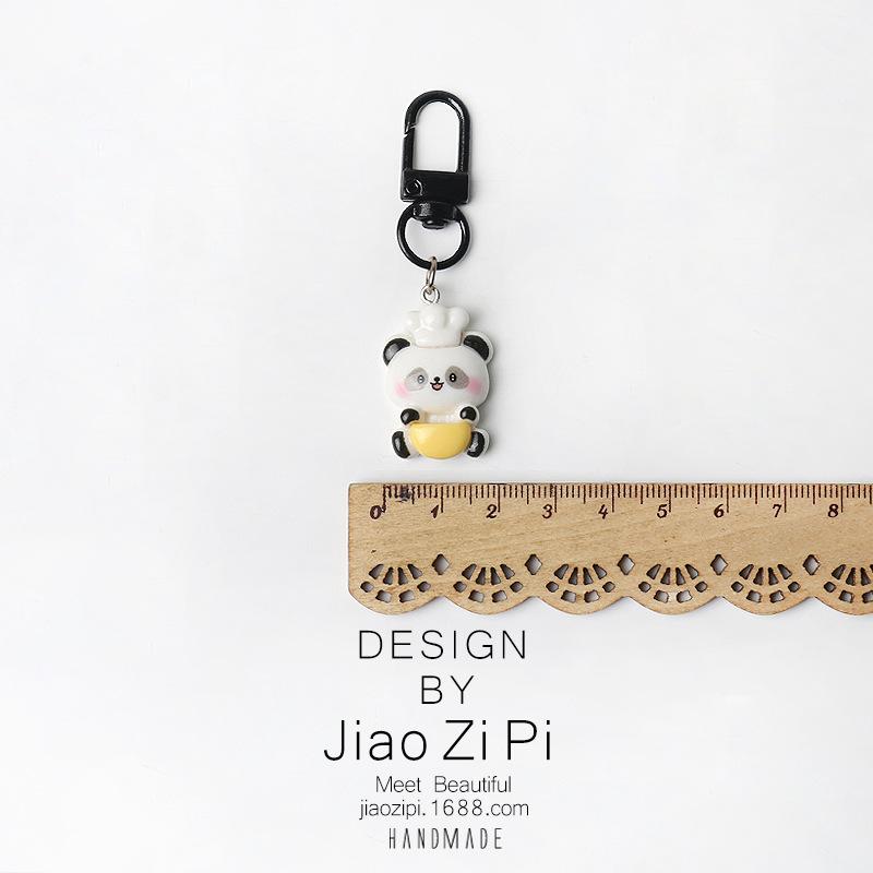 Charming Panda Keychain: Adorable and Versatile Backpack Charm or Car Pendant