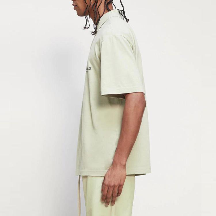 Fear of God Essentials Fall/Winter 2020 Printed Logo Straight-Cut Polo Shirt Unisex Tops Sage FOG-FW20-307