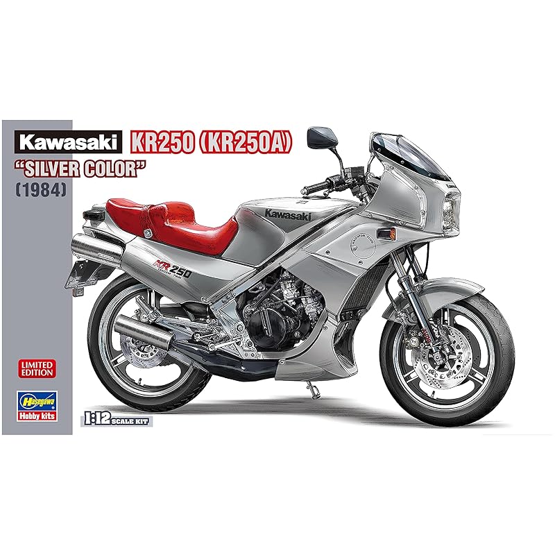 

Hasegawa 1/12 kawasaki KR250(KR250A) silver color plastic model 21747