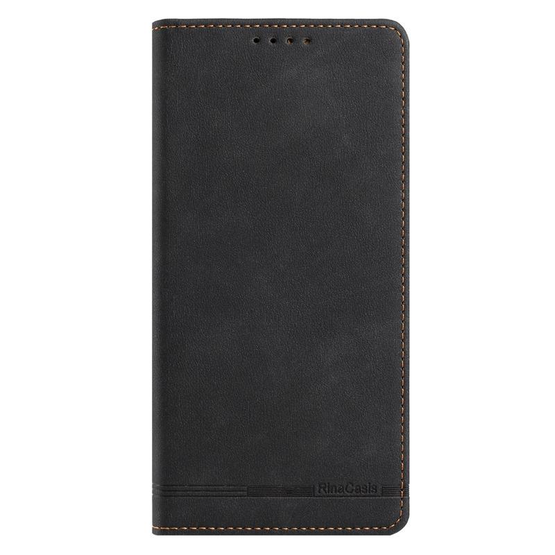 Applicable iPhone 17 pro max Solid Color Strong Magnetic Anti-Skimming Leather Case16E Full protection against falls