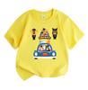 Kids Boys Girls 100% Cotton Crew Neck Short Sleeve T-Shirt, Cute Cartoon Animal Police Dog Print Casual Tees for Children Summer Soft Breathable Daily
