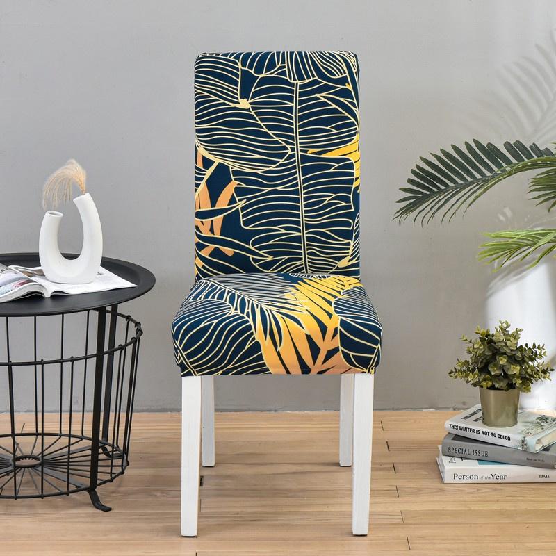 1Pc Printed Chair Cover Washable Big Elastic Kitchen Chair Covers Stretch Seat Slipcovers For Dining Room Wedding Banquet Home