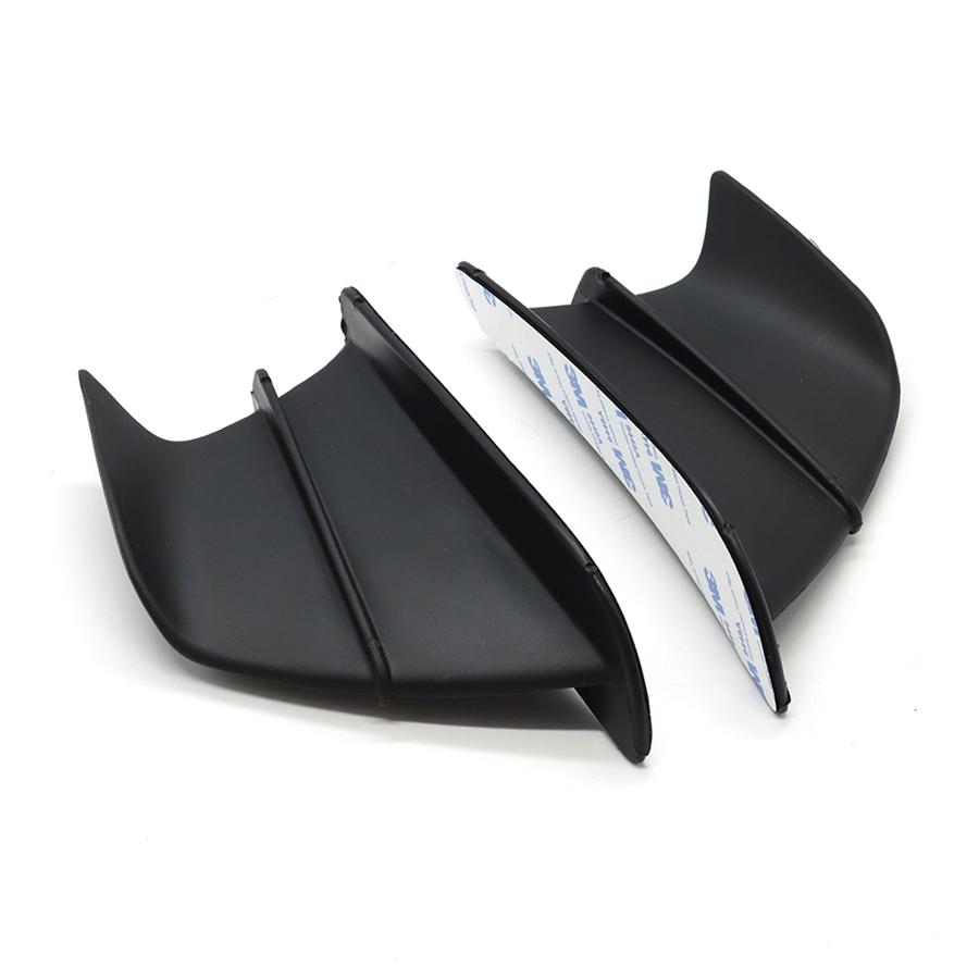 2pcs Motorcycle Side Winglet Wind Fin Spoiler Trim Cover Air Deflector ABS Black