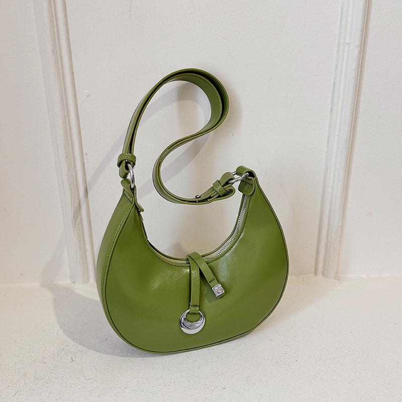 Simple and fashionable shoulder handbag 2025 spring new niche high-end commuter underarm bag Korean crescent bag