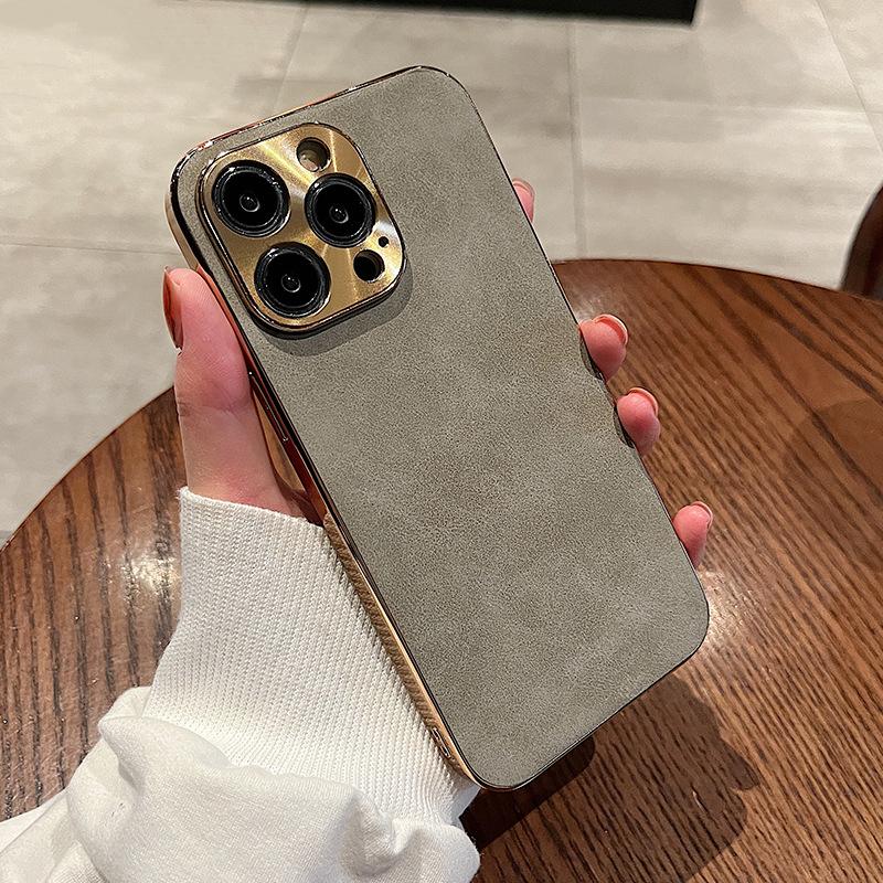 Applicable to Apple 14promax mobile phone case flip fur pattern iphone13 business male 12 anti-drop plus protective case