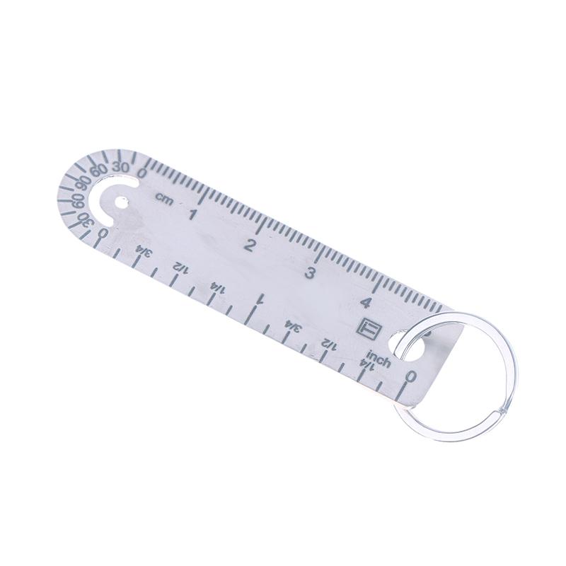1Pc Portable Mini Titanium Alloy Ruler Titanium Small Ruler Keychain Pendant Keychain Accessories Outdoor Tool