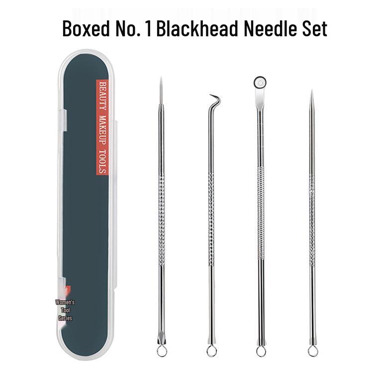 4-Piece Blackhead Remover & Acne Kit: Facial Beauty Tools with Pimple Popper Needle