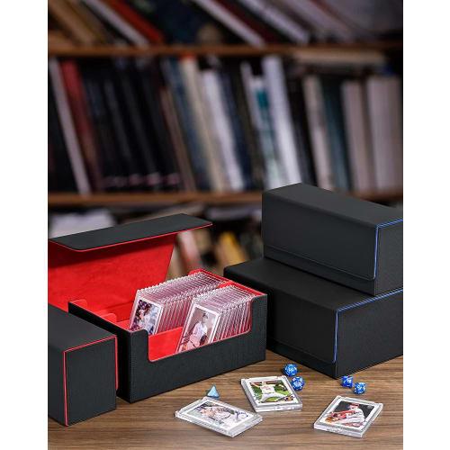 Absdefen Magnetic Loader Case, Card Loader Box, PU Leather, Large Capacity, Horizontal or Vertical Loading, Dice Organizer, Card Case, Deck Case, Card