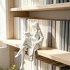 Reading Girl Statue Decors, Hooded Theme 3D Print Figurine for Desk Display, Bookcase , Nightstand Ornament, Small Home Decoration
