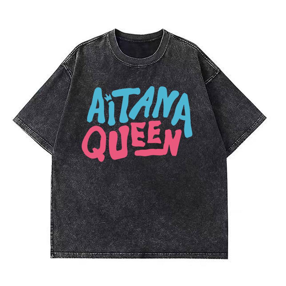 Damen Sängerin Aitana Ocana Tour Retro gewaschene T-Shirts Damen Harajuku lässige T-Shirts Sommer Baumwolle lässige ästhetische T-Shirts