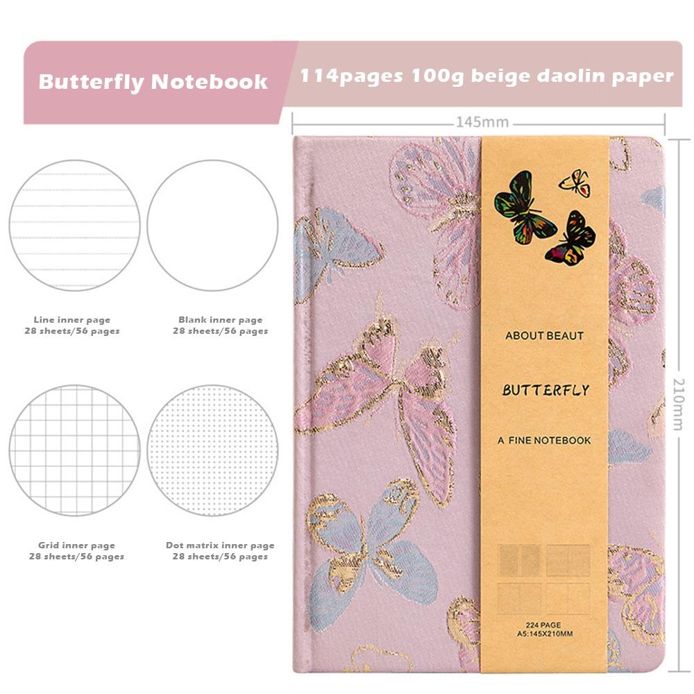 Stickerei Schmetterling Junk Journal 4-in-1 Innenseiten Notizblock Einfacher Planer Büro