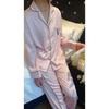 Vido Moonlight Satin Surface Pink Pajamas Women's Spring and Autumn Trendy Brand Long Sleeve Pants Homewear Suit Outwear Secret