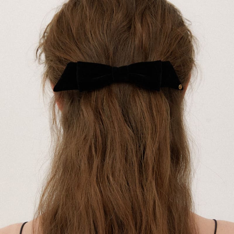 

OVLA classic velvet gold edge ribbon pin HP029 black