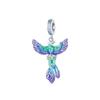 WOSTU Original Ocean Shell Charms Owl Phoenix Lotus Pendant Heart Spacer Beads Safty Chain Fit DIY Bracelet Necklace Gift