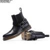 Martin Boots Chelsea Boots Women's Couple Large Size Locomotive Boots Women's Leather Short Boots One Pedal
