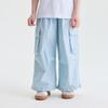Girls' Summer Pure Cotton Thin Cargo Pants