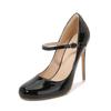New 12cm Round-Toe Wristband High Heels Daily White-Collar Drag And Catwalk Fashion Elegant Fashionable Buckle Women's Shoes