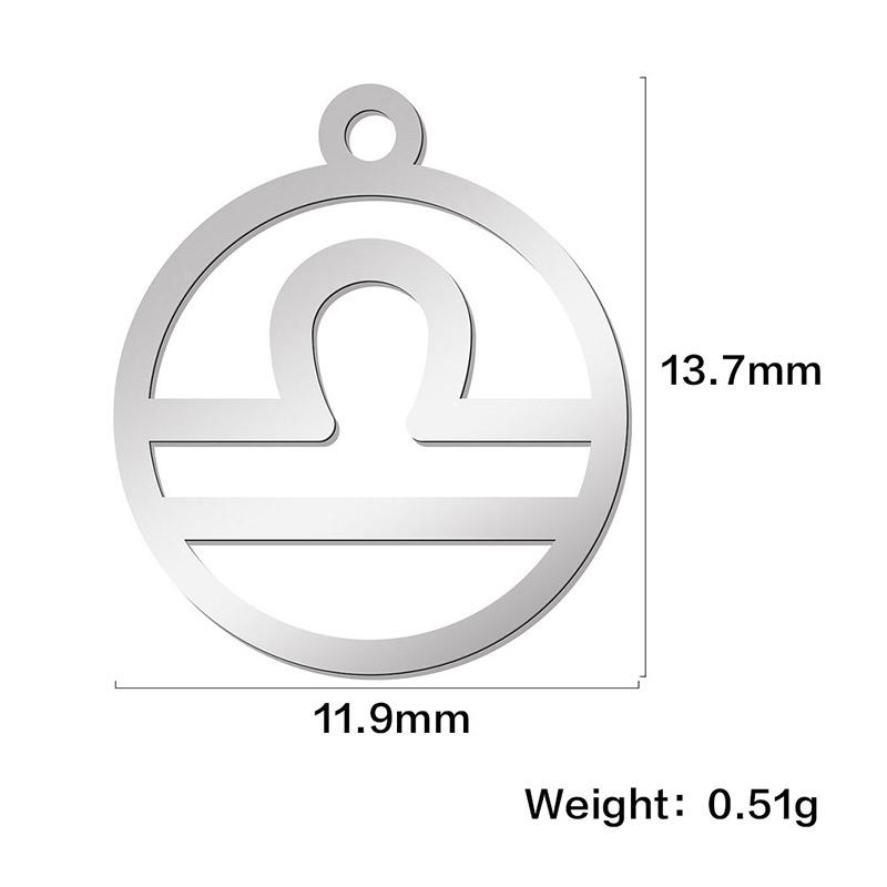Teamer 12pcs/lot Zodiac Signs Charms Jewelry Making Stainless Steel Gold Color 12 Constellation Taurus Pendants Birthday Gifts