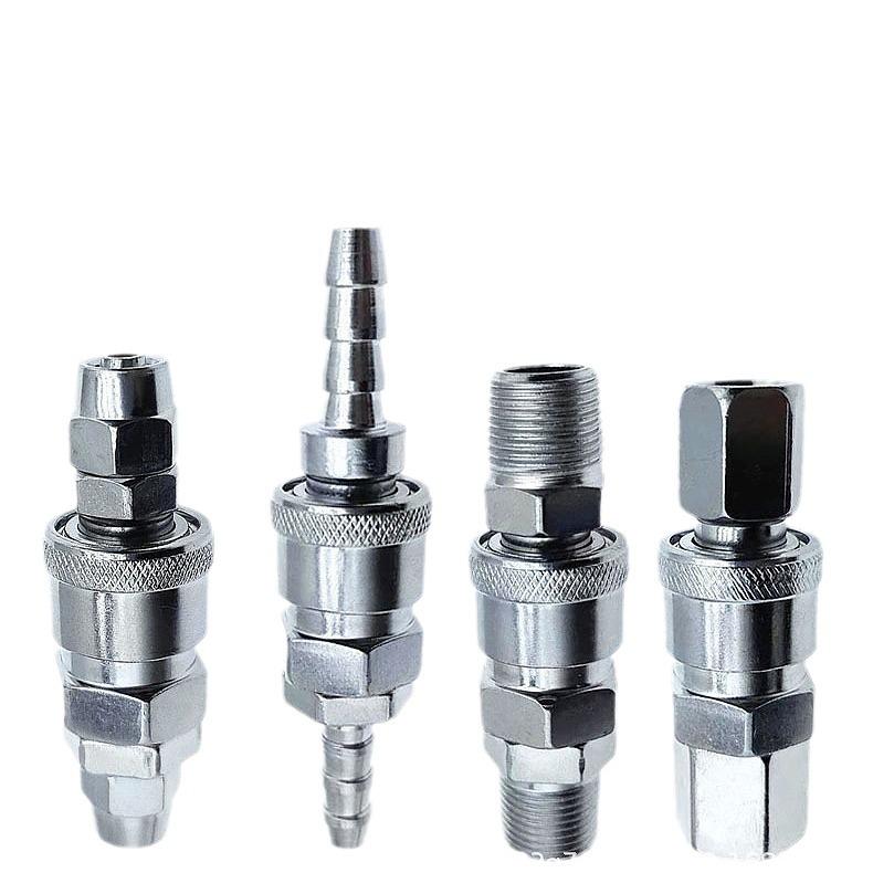Pneumatic C-Type Quick Coupler Plug – Self-locking SMY/SMV Round Tee/Two-way (SP/SM/PP/PM/SF/SH)