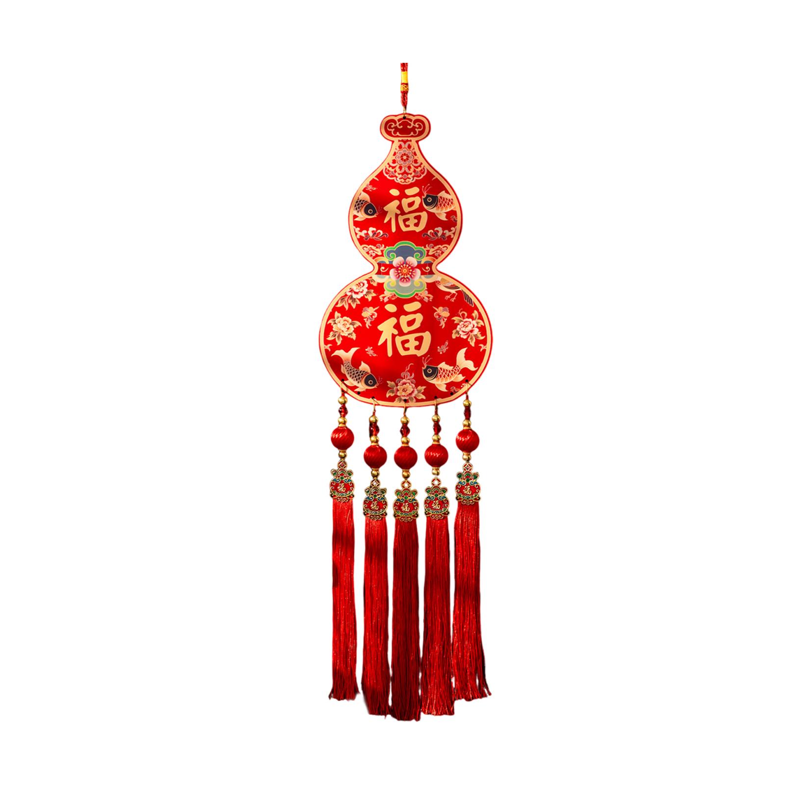 

Lucky Fu Hanging Ornament Velvet Wood Traditional Chinese New Year Pendant for 2026 Spring Festival Home Decor