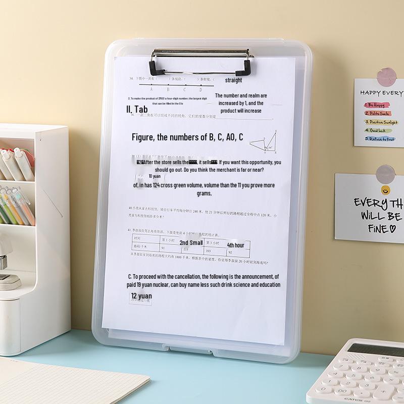 A4 Transparent Multi-functional Document Storage Box and Folder