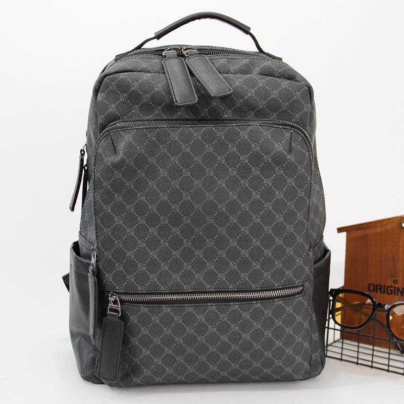 Trendy Korean Plaid Large-Capacity Backpack for Men & Students