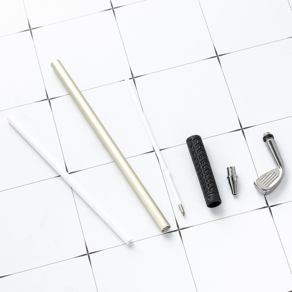 1 Set Golf Pen Set Mini Desk Game Toy Stress-Relief Gadget Golf Club-Shaped Pen Mini Desktop Putting Green Game Pen Set