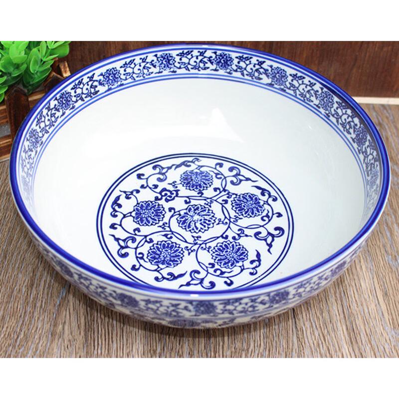 Chinese Style Blue and White Ceramic Serving Bowl