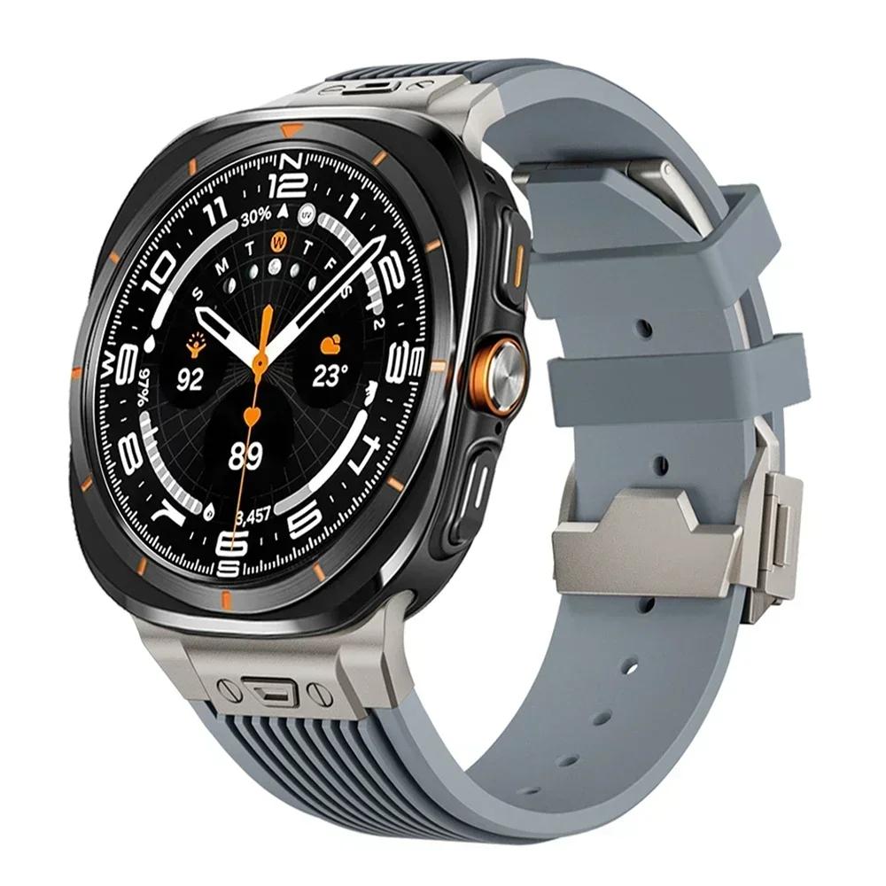 Sport Band For Samsung Galaxy Watch Ultra 2025 Stainless Steel Buckle Men's Luxury Band for Samsung Galaxy Watch 7 Ultra 47mm Band