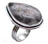 Dendrite Opal Natural Gemstone Silver Plated Ring US Size-6.75 R 5220