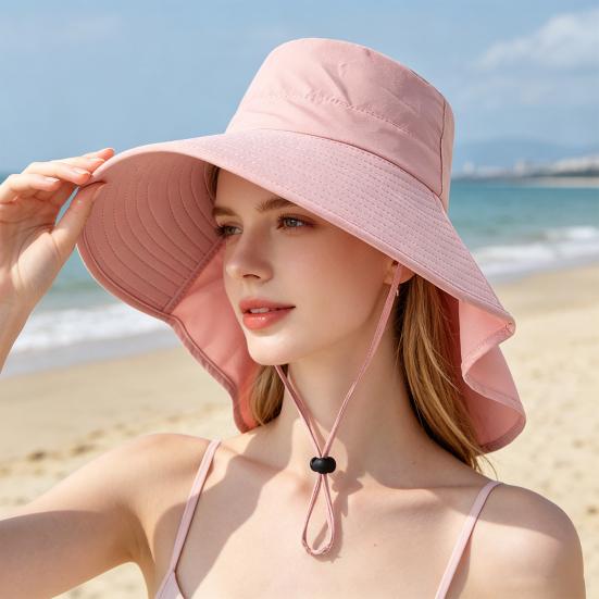 Yousheng Large Brim Bucket Hat, Outdoor UPF 50+ UV Sun Protection Hat, Waterproof Breathable Face Neck Flap Cover Folding Sun Hat for Men, Women