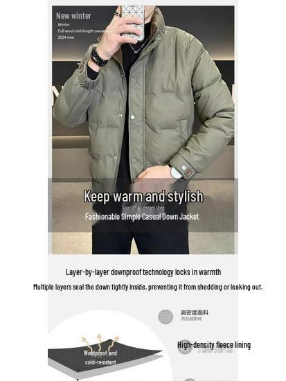 Men's High-End 2025 Wash-Free Stand Collar Down Jacket