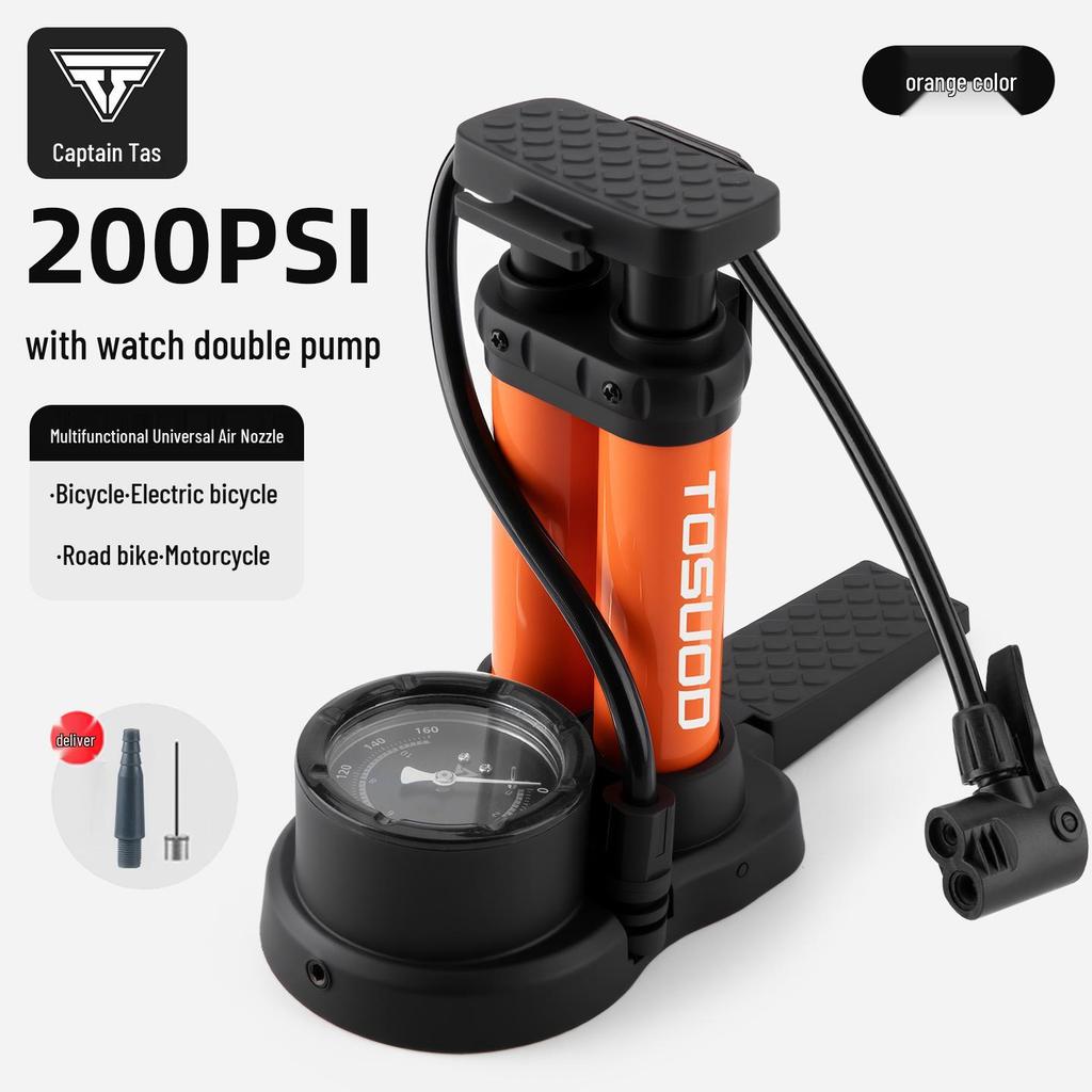 Universal High-Pressure Foot Pump for Bicycles, Cars, Motorcycles, and Sports Equipment