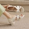 Krazing Pot Mikrofaser Mode Dicke Mittlere Absätze Peep Toe Schuhe Europäisches Design Sommer Größe 43 Größe 42 Plateau Damen Sandalen