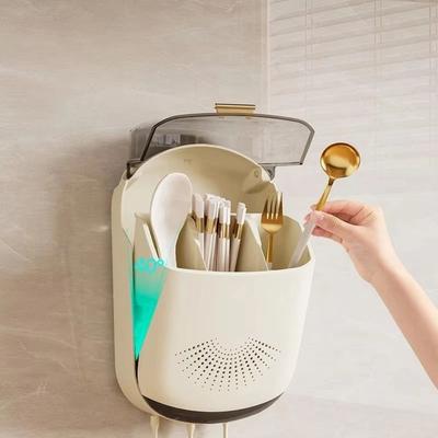 Boîte à baguettes murale sans perçage, ventilée, amovible, bonne capacité de charge, égouttage