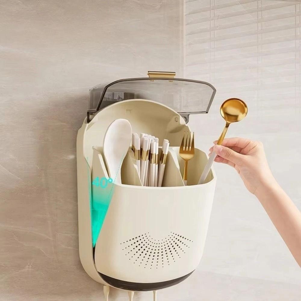 Draining Chopstick Storage Box Ventilated Kitchen Utensil Holder Wall-mounted Chopstick Cage  Spoon
