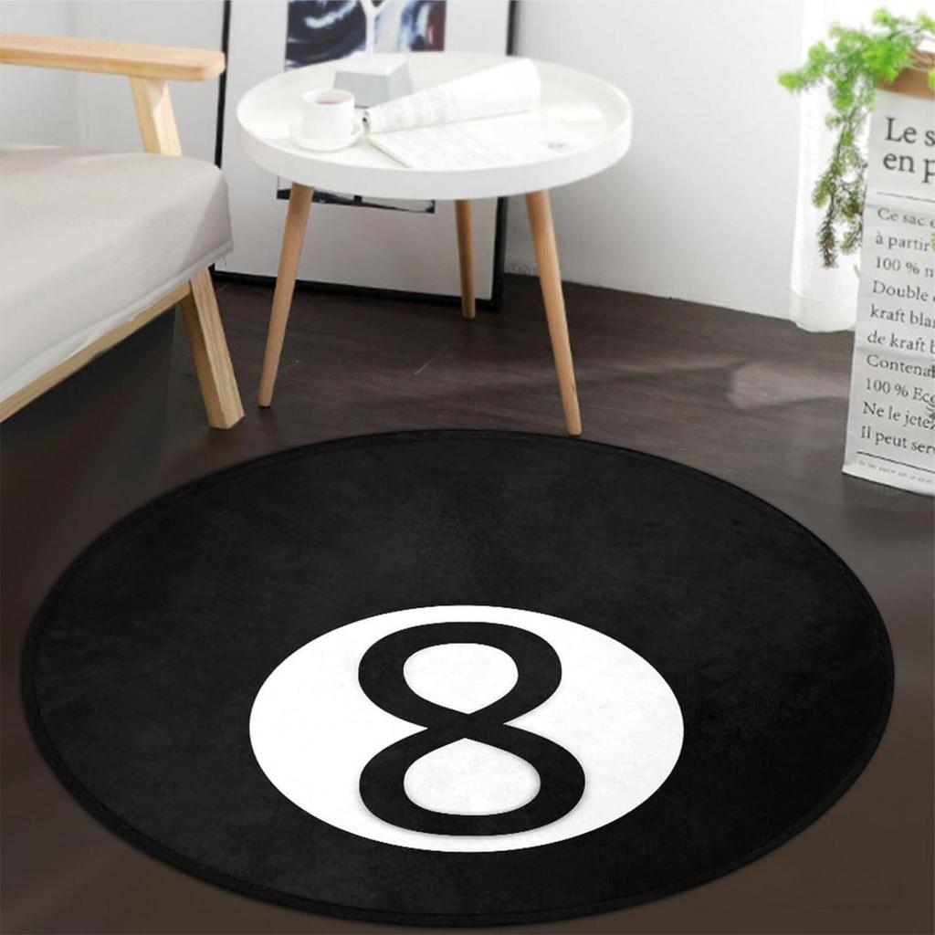 Sports Ball Realistic Basketball Baseball Soccer Round Mat Non-slip Carpet Rug for Living Game Room Home Decoration Bedroom Rugs
