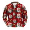 Men's Fashion Christmas Printed Corduroy Zipper Shirt