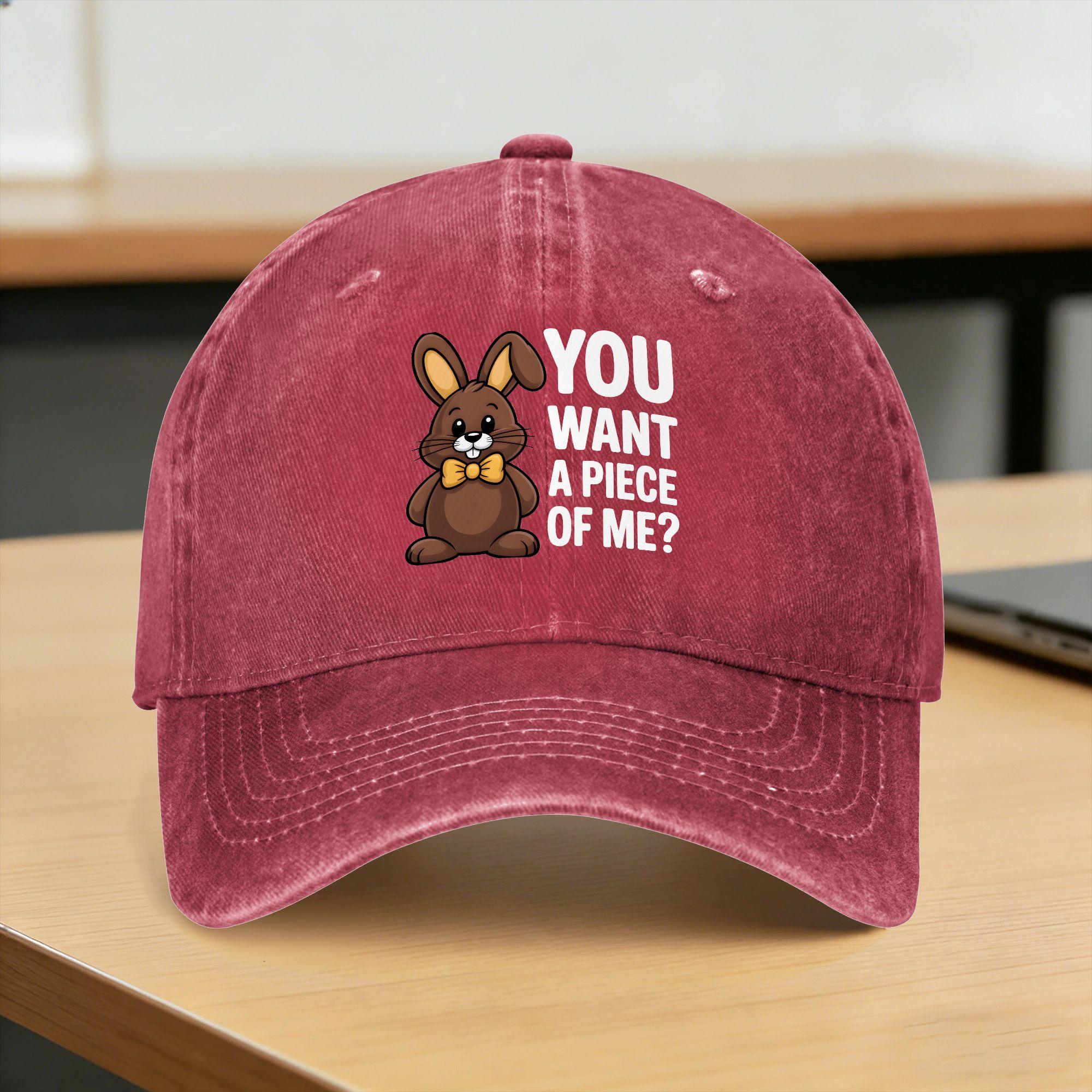 Baseball Cap Chocolate Bunny Do You Want A Piece Of Me Summer Street Style Trucker Hat UnisexTeens Wholesale Snapback Cap One Size